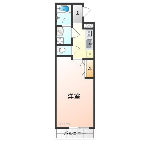 フジパレス初芝イースト(1K/1階)の間取り写真