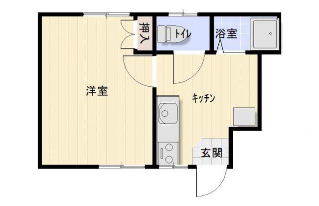 コーポ大野城(1K/2階)の間取り写真