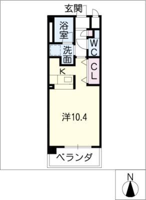 GRAN DUKEII(ワンルーム/4階)の間取り写真