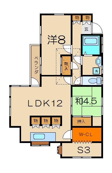 野口コーポ(2SLDK/2階)の間取り写真
