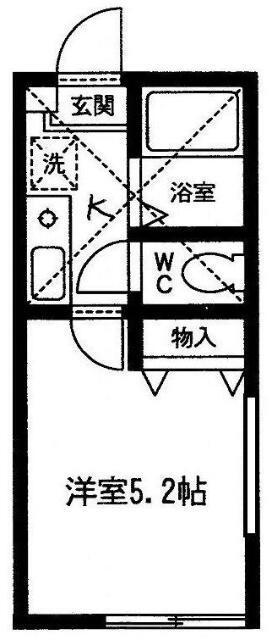 アバンサール(1K/1階)の間取り写真