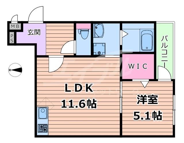 STスクエア徳庵(1LDK/2階)の間取り写真