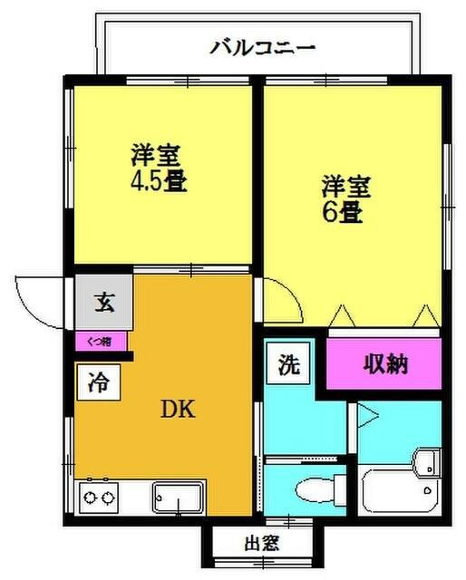 パークメゾン戸越(2DK/2階)の間取り写真