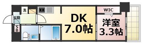 JPレジデンス大阪城東4(1DK/9階)の間取り写真