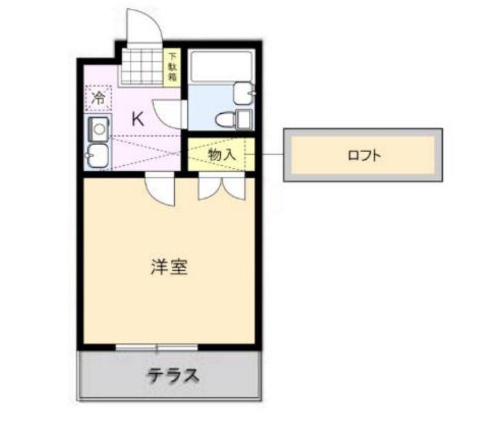 CASAすずき第5(1K/2階)の間取り写真