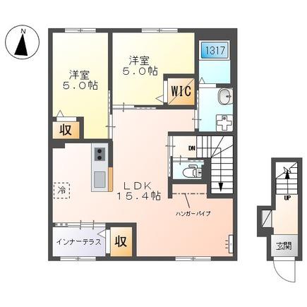 ラ・アンサス(2LDK/2階)の間取り写真