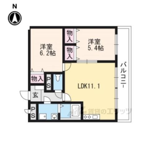 エルソレイユ(2LDK/1階)の間取り写真