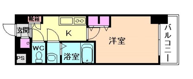 レジュールアッシュ梅田レジデンス(1K/7階)の間取り写真