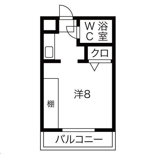 サンポート・6(1K/4階)の間取り写真