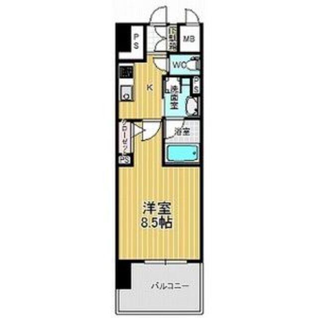 セレニティー大須(1K/4階)の間取り写真