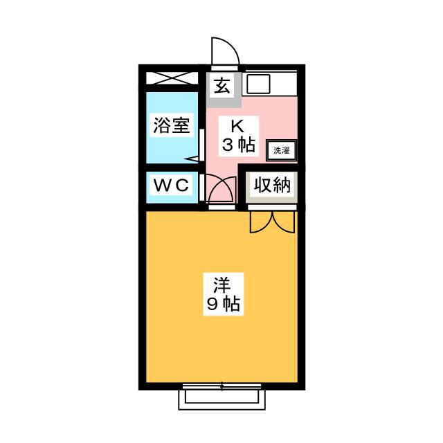 アムール石橋(1K/2階)の間取り写真