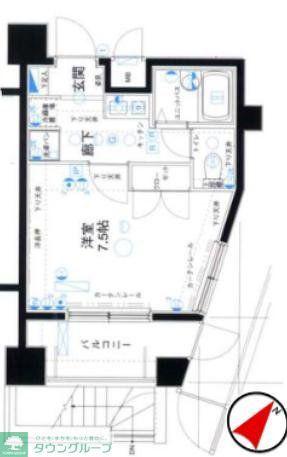 ステージファースト三宿(1K/1階)の間取り写真