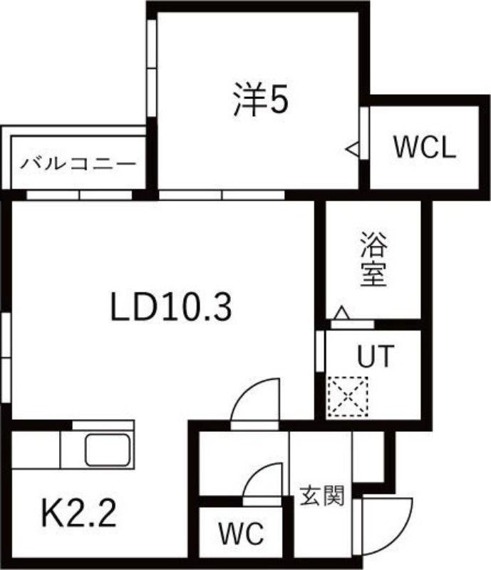 CREA ノース15A(1LDK/4階)の間取り写真