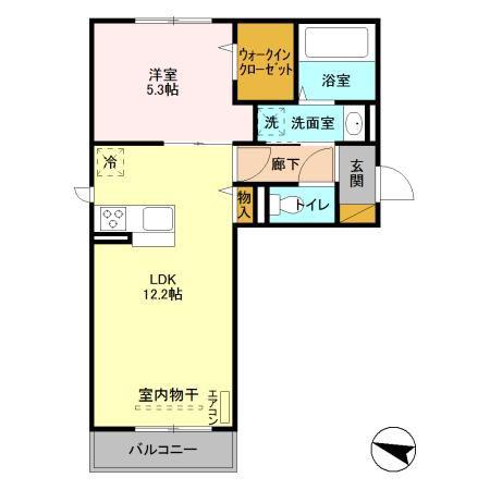 ヴェルデ大島田(1LDK/2階)の間取り写真