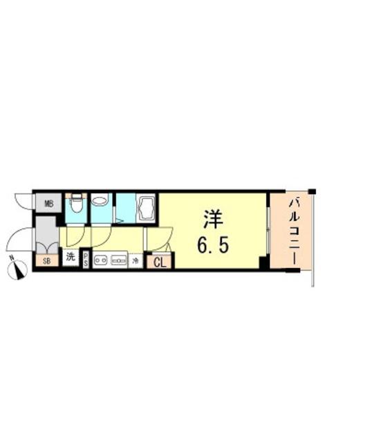 プレサンス THE神戸(1K/3階)の間取り写真