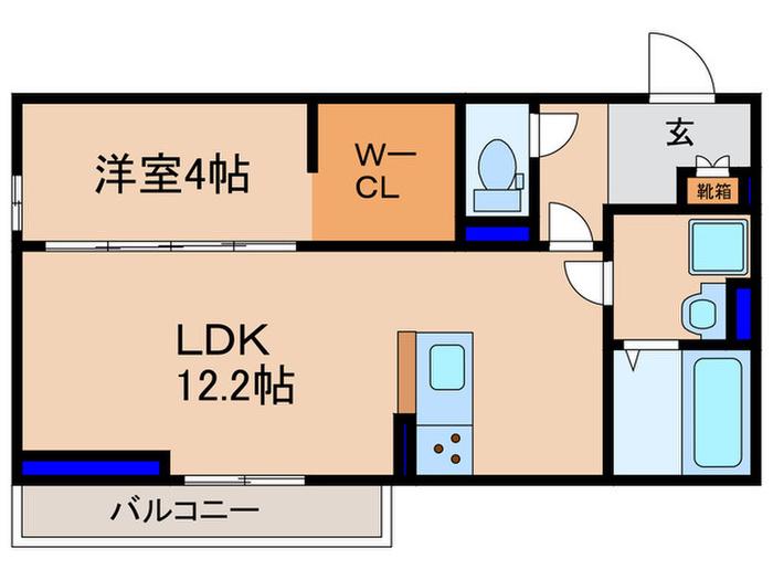 メゾンクレール瀬田北(1LDK/3階)の間取り写真