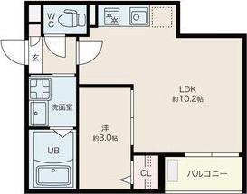 JACK HOSHOII(1LDK/3階)の間取り写真