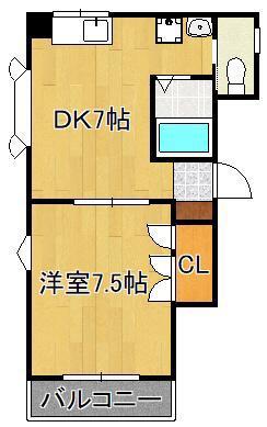 オーシャンテラス夏井ヶ浜(1DK/1階)の間取り写真