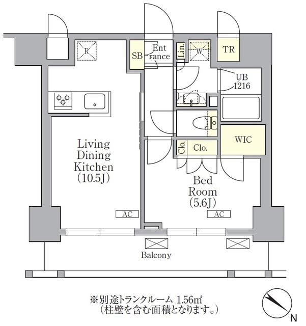 ORSUS 三ノ輪(1LDK/4階)の間取り写真