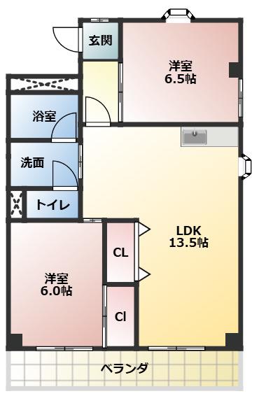メゾンエスポワール(3DK/3階)の間取り写真