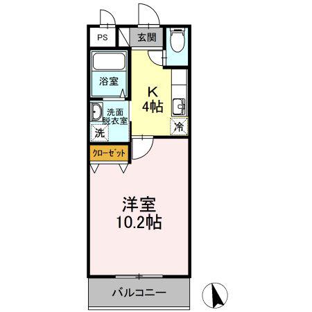 D-PACE角五郎(1K/1階)の間取り写真