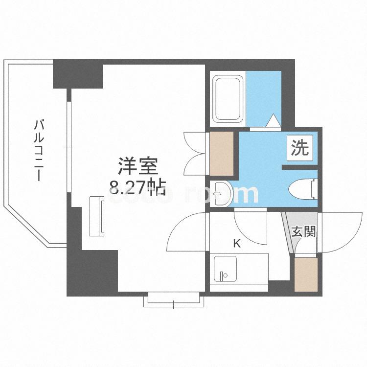 ディナスティ福島II(1K/10階)の間取り写真