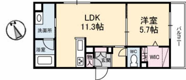 MIWISE(1LDK/3階)の間取り写真