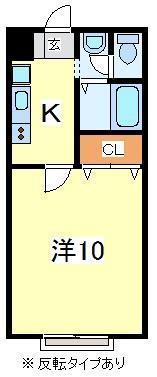 K&M矢巾(1K/3階)の間取り写真