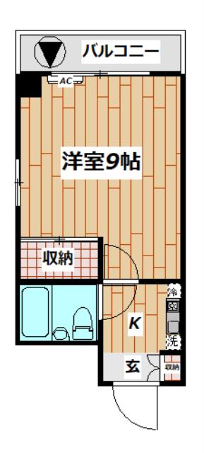 3110サギヌマ(1K/4階)の間取り写真