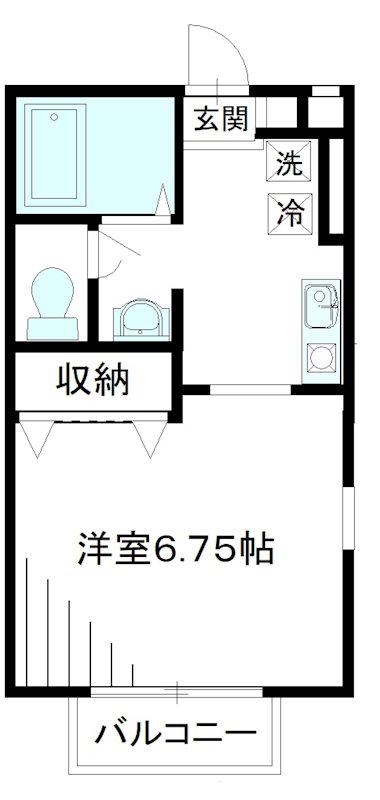 サンヒルズ(1K/1階)の間取り写真