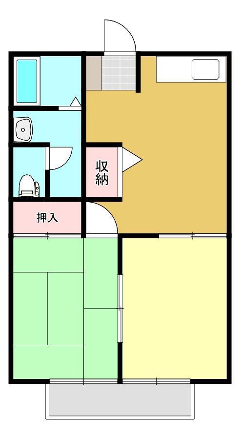 ディアス結城(2DK/2階)の間取り写真