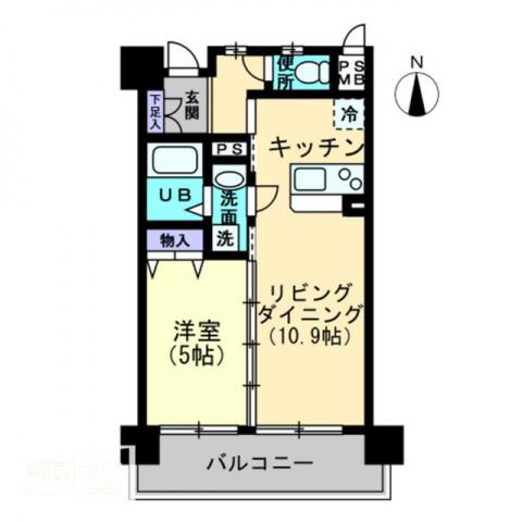 RAFFINE(1LDK/5階)の間取り写真