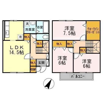 ソルジェンテ(3LDK/1階)の間取り写真