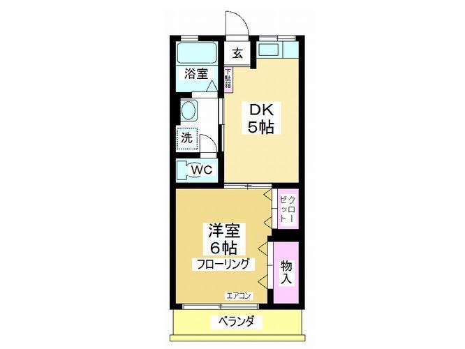 コーポ永和(1DK/2階)の間取り写真