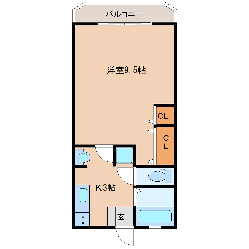 アメニティハイツST(1K/2階)の間取り写真