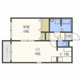 アビタノース27(1LDK/4階)の間取り写真