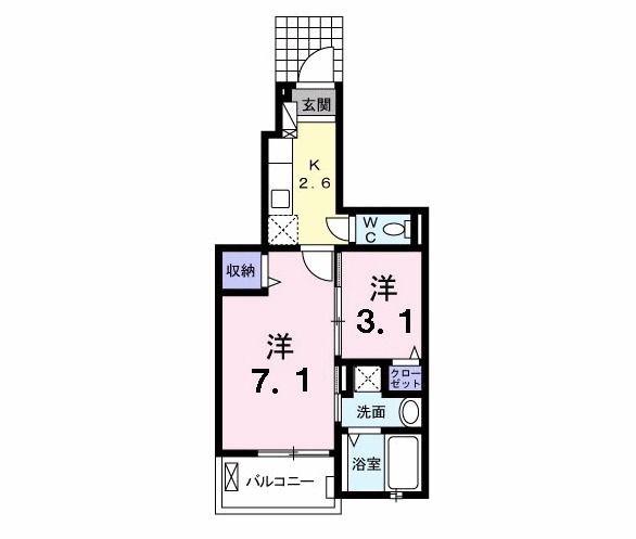 TORESIA(2K/1階)の間取り写真