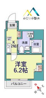 ZEST横濱(1K/4階)の間取り写真