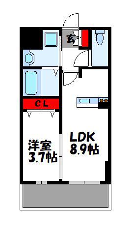 FORBIS原町駅前(1LDK/10階)の間取り写真