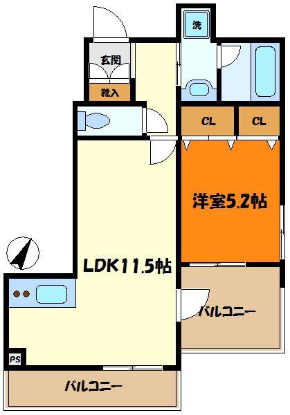 GLORY HIYOSHI(1LDK/4階)の間取り写真