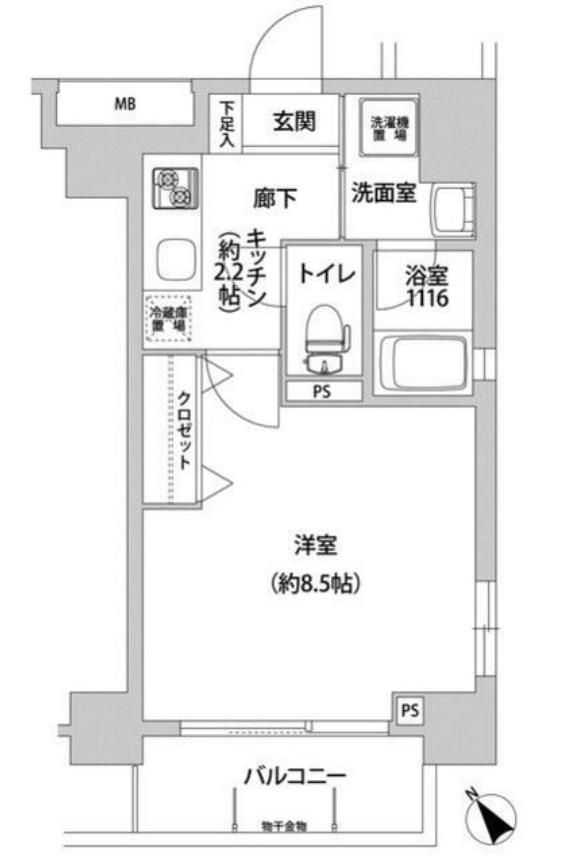 LA RIVIERE(1K/6階)の間取り写真
