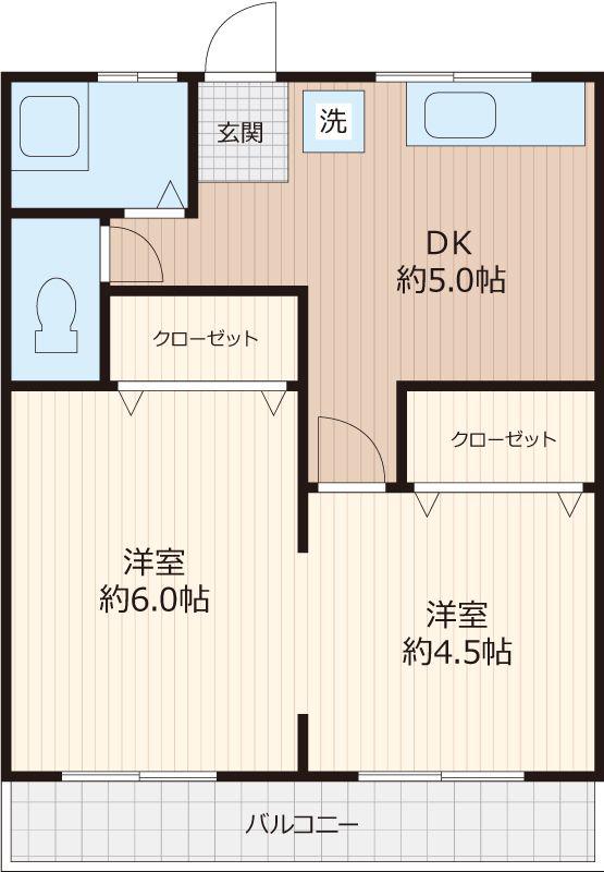生澤荘(2DK/1階)の間取り写真