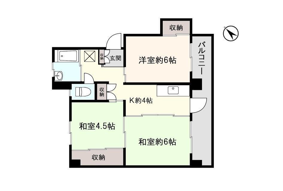 アシスト秋田マンションII(3K/4階)の間取り写真