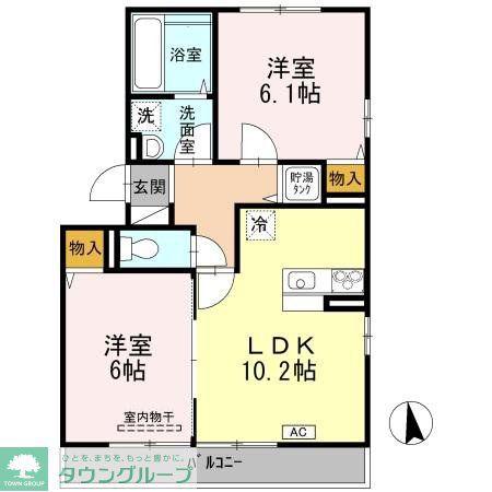 サンボナール(2LDK/2階)の間取り写真