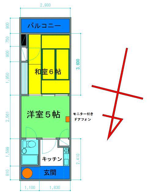 ロータリーマンション詫間(2K/3階)の間取り写真