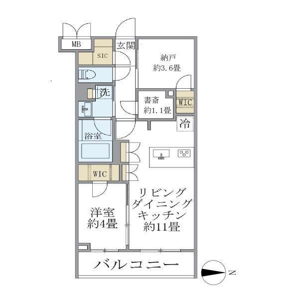 ラペルラ自由が丘2(1SLDK/2階)の間取り写真