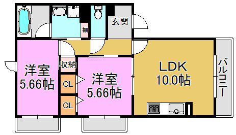 SHAMAISON AND YOU(2LDK/1階)の間取り写真