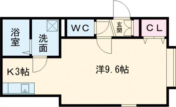 ブレイブ(1K/2階)の間取り写真