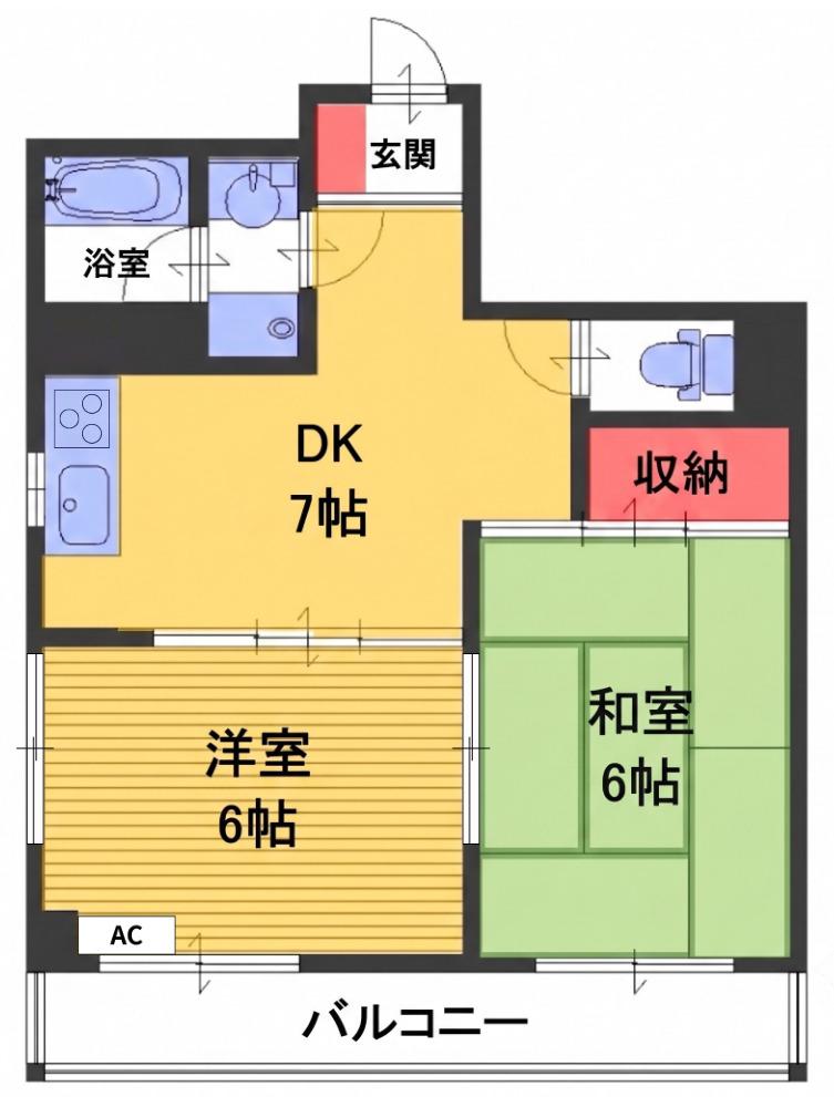 アイリス戸田公園(2DK/7階)の間取り写真