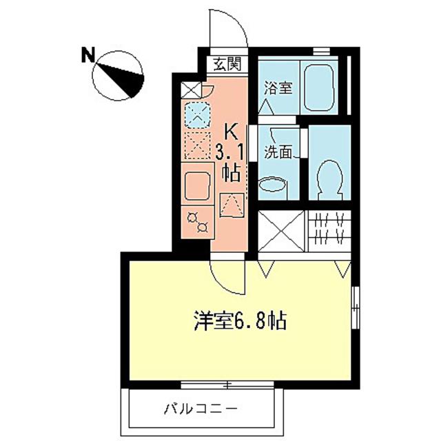 プレジール(1K/1階)の間取り写真